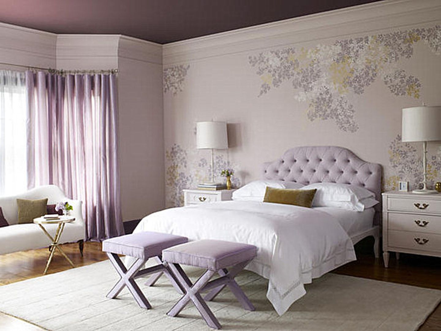 Kamar tidur modern minimalis tema pastel memberi kesan tenang.