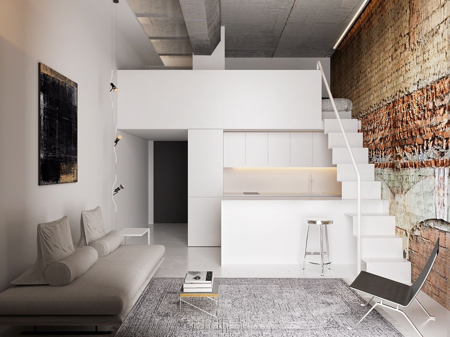 Dampak model tangga terhadap keseluruhan ruangan sangat penting dalam konsep desain minimalis.