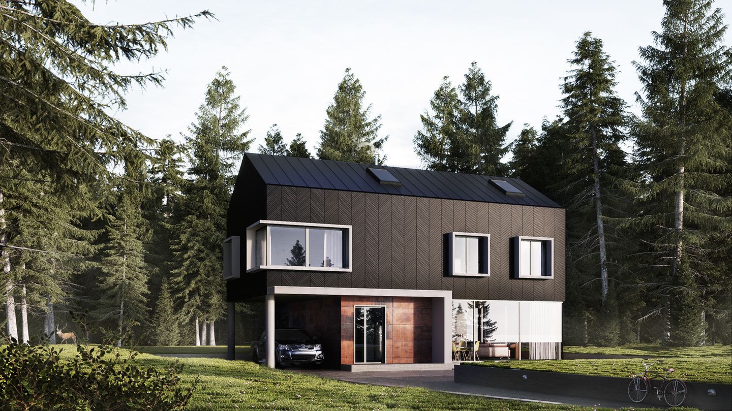 Atap limas dapat dikombinasikan dengan desain dinding, pintu, dan jendela modern dan menghasilkan tampilan minimalis.